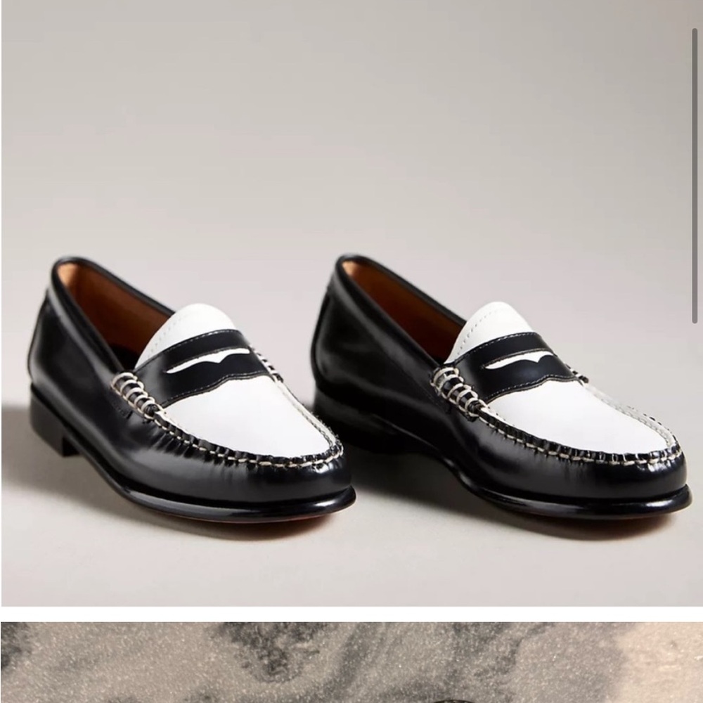 Bass Black and White Loafers